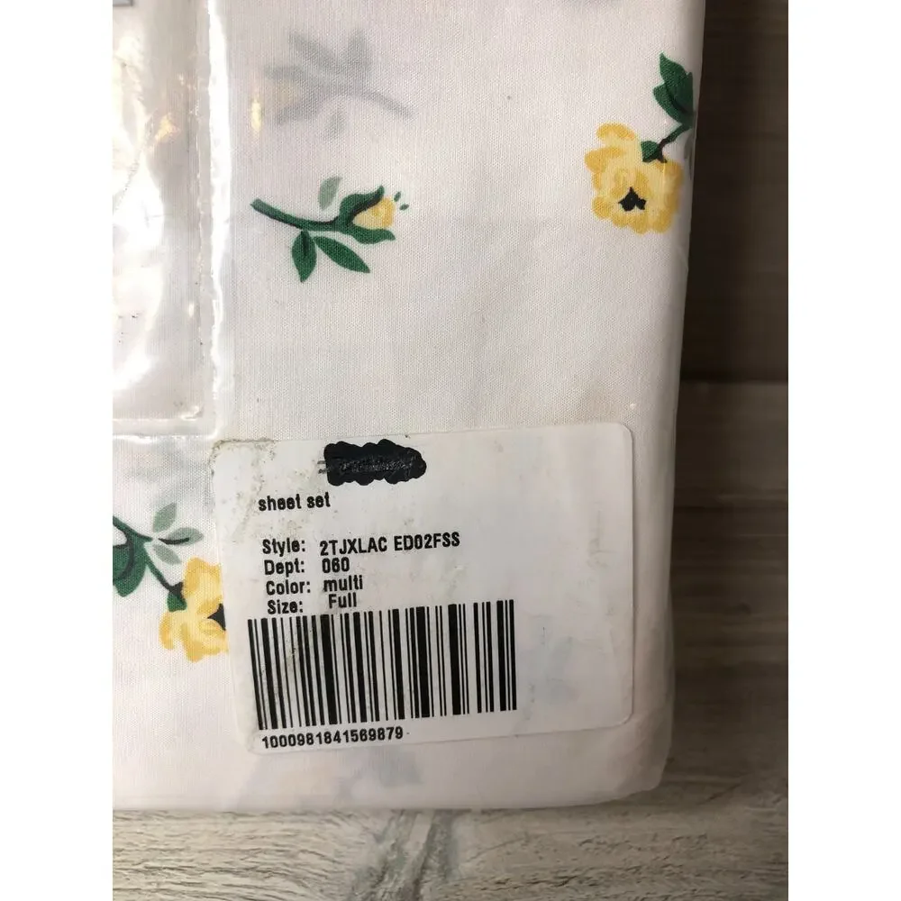 Cath Kidston London LACE DITSY LEMON FULL 4 Piece 100% Cotton Sheet Set NEW